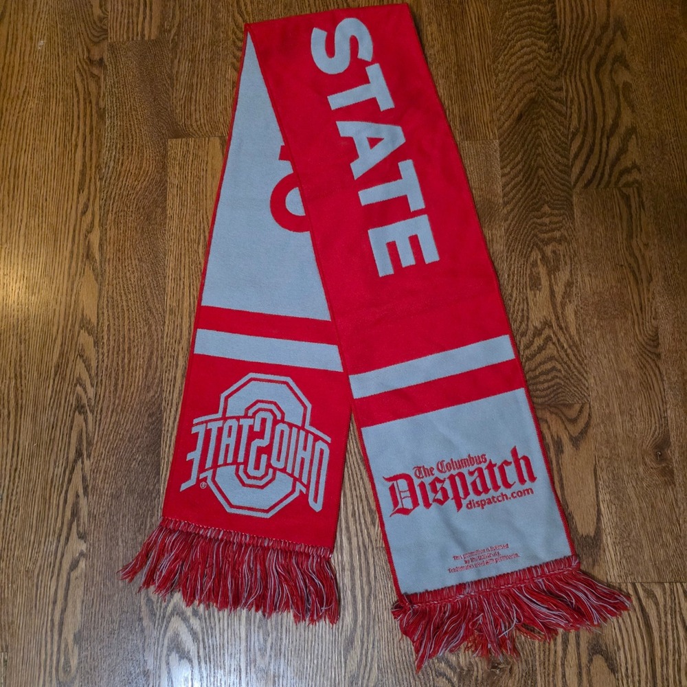 Ohio State Buckeyes Scarlet Gray Columbus‎ Dispatch College Football Scarf